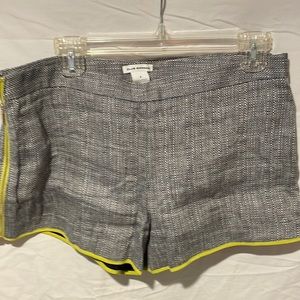 Club Monaco Navy blue with cream stitching and lime green trim zipper shorts